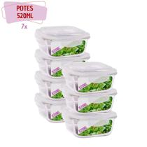 Pote Vidro Hermético Marmita Tampa 4 Travas 520ml 7 Unidades Pote Vidro Hermético Marmita Tampa 4 Travas 520ml 7 Unidades