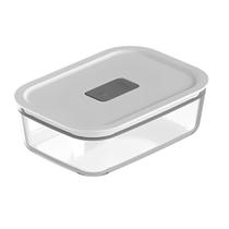 Pote Vidro Hermético Ou Fresh Lock 1,25L Branco Micro-ondas