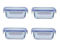 POTE VIDRO HERMÉTICO QUADRADO 1,050 LITRO MIMO STYLE - KIT C/4un