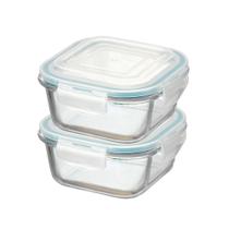 Pote Vidro Hermético Quadrado Tampa Conjunto 2 Peças 310ml Pote Vidro Hermético Quadrado Tampa Conjunto 2 Peças 310ml