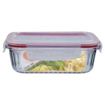 Pote Vidro Hermético Retangular Canelado 1040ml Pote Vidro Hermético Retangular Canelado 1040ml