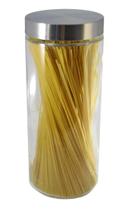 Pote Vidro Liso 1400ml Hermético Tampa Rosca Inox Porta Tempero Mantimento Cozinha Marmita