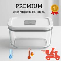 Pote Vidro OU 1200ml Hermético Tampa com Válvula, Ideal para Micro-ondas