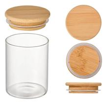 Pote Vidro Porta Tempero Condimentos Cozinha Tampa Bambu Hermético 200ml Pote Vidro Porta Tempero Condimentos Cozinha Tampa Bambu Hermético 200ml
