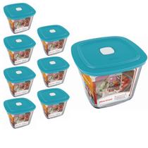 Pote Vidro Quadrado Alto Facilita Com Tampa 1L Marinex 7Un Pote Vidro Quadrado Alto Facilita Com Tampa 1L Marinex 7Un