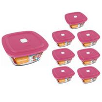 Pote Vidro Quadrado Facilita C/ Tampa 500ml Marinex 7Un Pote Vidro Quadrado Facilita C/ Tampa 500ml Marinex 7Un