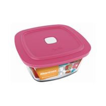 Pote Vidro Quadrado Facilita Marmita 300ML Marinex 1Un