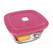 Pote Vidro Quadrado Facilita Marmita 500ML Marinex 1Un