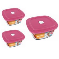 Pote Vidro Quadrado Facilita Marmita 500ML Marinex 2Un Pote Vidro Quadrado Facilita Marmita 500ML Marinex 2Un