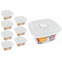 Pote Vidro Quadrado Facilita Vap Com Tampa 2L Marinex 7Un Pote Vidro Quadrado Facilita Vap Com Tampa 2L Marinex 7Un