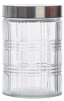 Pote Vidro Redondo 1,25L Tampa Inox Mantimentos Cozinha