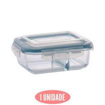 Pote Vidro Retangular Herrmetico c/ Divisória Marmita 1040 ml