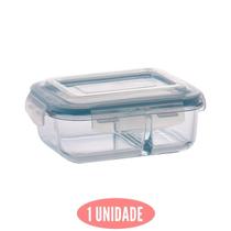 Pote Vidro Retangular Herrmetico c/ Divisória Marmita 1040 ml