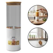 Pote Vidro Tampa Bambu Hermético 2 Litros Cozinha Alimentos Pote Vidro Tampa Bambu Hermético 2 Litros Cozinha Alimentos
