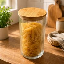 Pote Vidro Tampa Bambu Hermético Armazena Guarda Conserva Vasilha Recipiente Alimento Biscoito Pote Vidro Tampa Bambu Hermético Armazena Guarda Conserva Vasilha Recipiente Alimento Biscoito