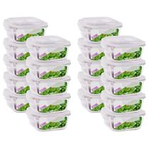 Pote Vidro Tampa Hermética Quadrado 320ml Papinha 20 Unidade - QUALITY HOUSE Pote Vidro Tampa Hermética Quadrado 320ml Papinha 20 Unidade - QUALITY HOUSE