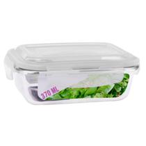 Pote Vidro Tampa Hermetico Retangular Pequeno 370ml Multiuso