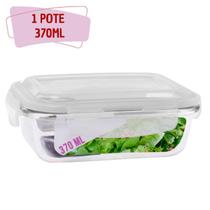 Pote Vidro Tampa Hermetico Retangular Pequeno 370ml Multiuso - PRATICASA