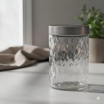 Pote Vidro Tampa Inox 1,1l Redondo Mantimentos Cozinha Gaurd