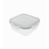 Pote Vidro Tampa Quadrada 1,2L Transparente Original Oikos