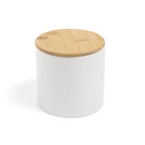 Pote zig zag dolomita com tampa bambu pequeno 900ml - Oikos Pote zig zag dolomita com tampa bambu pequeno 900ml - Oikos