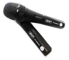 Potência e Performance: Microfone Com Fio Duplo Profissional Modelo KP-M0015!