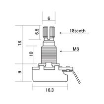 Potenciômetro 500K Instrumentos/Equipamentos Alpha ALP-5001 F035