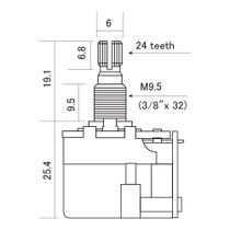 Potenciômetro A250K Push-Pull DPDT Instrumentos CTS-A250-PP