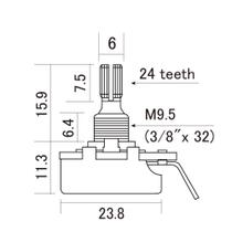 Potenciômetro B250K Instrumentos/Equipamentos CTS-B250-S F035
