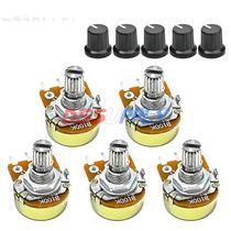 Potenciômetro Rotativo Linear De 15mm Com 3 Pinos, 5 Conjuntos De 1K-100K Ohm Com Botão Branco Para Potenciômetro Rotativo Linear De 15mm Com 3 Pinos, 5 Conjuntos De 1K-100K Ohm Com Botão Branco Para