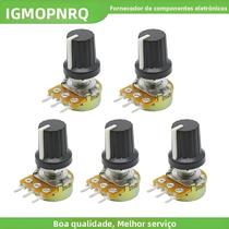 Potenciômetro Rotativo Linear De 3 Pinos 10K 20K 5 Conjuntos Para Arduino WH148 B1K B1M Ohm 1K 5K Potenciômetro Rotativo Linear De 3 Pinos 10K 20K 5 Conjuntos Para Arduino WH148 B1K B1M Ohm 1K 5K