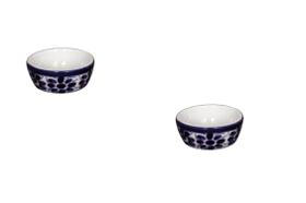Potes (2) para finger food em Porcelana feita e pintada a mão - Monte Sião