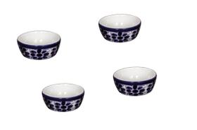 Potes (4) para finger food em Porcelana feita e pintada a mão - Monte Sião