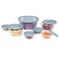 Potes 7 Unidades Organizadores Multiuso Transp Azul Vermelho