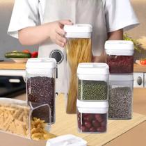 Potes Armazenamento Recipiente Vasilha Cozinha Herméticos Condimento Acrílico Kit Multiuso 7 Peças