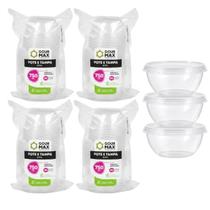 Potes Bowl Descartáveis 750ml 80un GourMax Freezer Micro-ondas Resistentes Práticos para Marmitas Alimentos Conservação