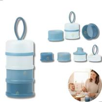 Potes Buba Infantis Azuis Empilháveis com Dosador para Frutas e Leite Potes Buba Infantis Azuis Empilháveis com Dosador para Frutas e Leite