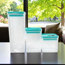 Potes de Alimentos Kit Organizador Hermético Dubai 5 Litros Distribuídos em 3 potes