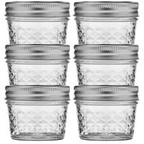 Potes de Geléia de Cristal Matelassê Ball 120 ml Pacote com 6 Potes de Geléia de Cristal Matelassê Ball 120 ml Pacote com 6