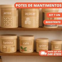 Potes de Mantimentos 7un Decorado Plástico Capuccino Armazen