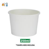 Potes de Papel Branco de 250ml - Pacote com 50 unidades