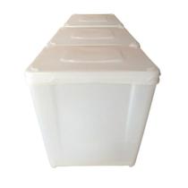 Potes De Plastico Com Tampa Para Alimentos - Kit 03 Peças