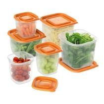 POTES DE PLÁSTICO CONTINENTAL - LARANJA KIT COM 6 UNIDADES Transparente