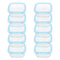 Potes de vidro 10 peças quadrado 800ml azul bela kasa Potes de vidro 10 peças quadrado 800ml azul bela kasa
