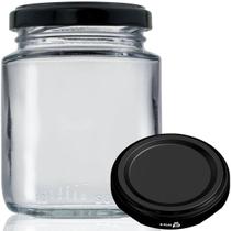 Potes De Vidro 240ml Com Tampa Metálica 65mm - Kit 10und