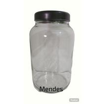 Potes de vidro 3L 2 unid para Armazenar Alimentos C/Tampa preta plástica