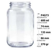 Potes De Vidro 600ml- 15 unidades Para conserva compota semTampa