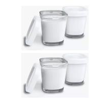 Potes de Vidro Armazenamento Leite e Papinhas c/4 Branco Clingo