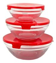 Potes de Vidro com Tampa - 3 peças (200ml/400ml/500ml)