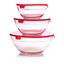 Potes De Vidro Conjunto 3 Potes Redondo Marmita Bowls